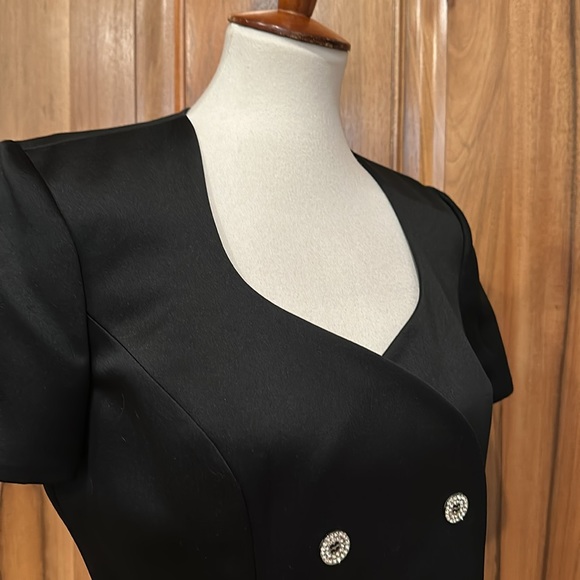 VTG Oleg Cassini - “Black Tie” Formal Top  w/ Rhinestone Buttons - EUC - 10 - Picture 9 of 13